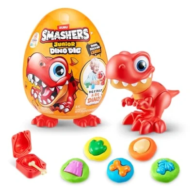 Imagen de Smashers Large Egg, Dinosaurio Junior Dino Dig Huevo Grande, (T Rex), Color (25 Surprises / 29 cm) (ZURU 74115B)
