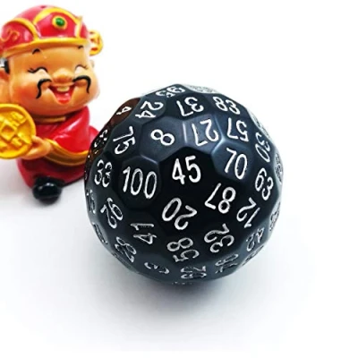 Imagen de Bescon dado poliédrico de 100 lados, troquel D100, caras, juego dados color negro