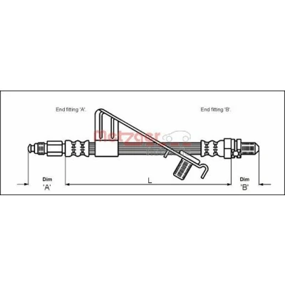 Imagen de METZGER 4112528 Latiguillos de Freno 364 M10 x 1 FORD: FIESTA 4, Puma