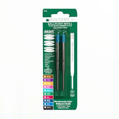 Imagen de Recambio Soft Monteverde para bolígrafo (Parker) Medium Turquoise 2 Pc