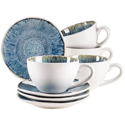 Imagen de MÄSER Juego de tazas gres Frozen azul, 270 ml