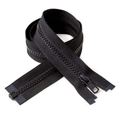 Imagen de IPEA Cremallera Negra 60 cm Color Negro 2 Unidades Tamaño de Cadena #5 Cremalleras Divisibles para Deslumbramiento Costura Chaquetas Ancho 30 mm