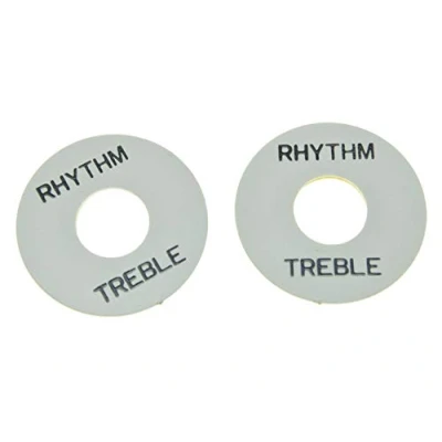 Imagen de kaish 2pcs Blanco w/negro LP Guitarra Toggle Interruptor Arandela Placa Anillo Rhythm Agudos para Les Paul