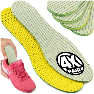 Imagen de SULPO 4 pares de plantillas para zapatos y pies frescos, repuesto comodidad calzado hombre mujer, trabajo, correr, botas, zapatillas deporte,
