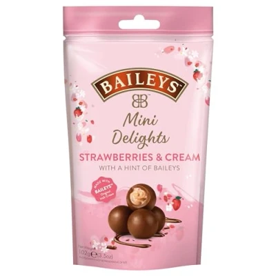 Imagen de Baileys Chocolate Mini Delights Strawberries &amp; Cream 1 x 102 g Bombones derretidos regalo Relleno con licor