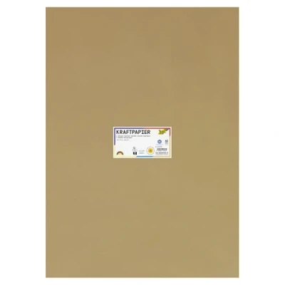 Imagen de folia 691/25/98 Papel Kraft Natural 120 g/m² Aproximadamente 50 x 70 cm, 25 hojas para manualidades individuales y diseño de tarjetas felicitación, invitaciones, lugar, etc.