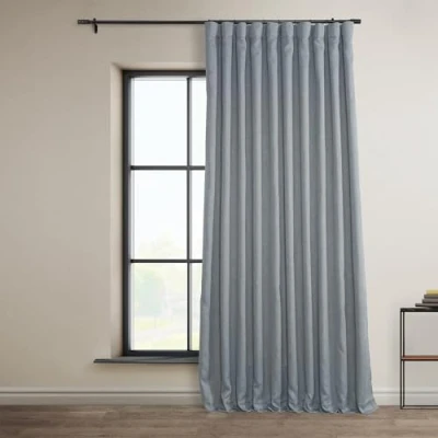 Imagen de HPD Half Price Drapes Cortina de Lino Extra Ancha para oscurecer la habitación (1 Panel), 100 x 84, BOCH LN1859 84 DW, Gris Jaspeado