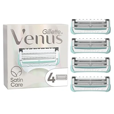 Imagen de Venus Gillette Máquinilla de Depilación Para Mujer Ingles Y Zona Íntima, Pack 4 Recambios, Ayuda A Proteger La Piel Irritación Tras, cuchillas afeitar, afeitar