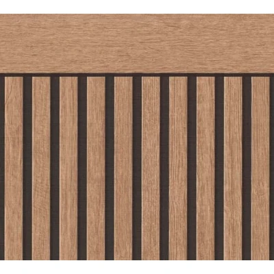 Imagen de A.S. Création papel pintado aspecto madera marrón negro 397444 no tejido paneles acústicos zócalo escandinavo en formato apaisado 5,00m x 1,06m Fabricado Alemania
