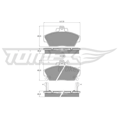 Imagen de TOMEX brakes TX 11 39 Juego de pastillas freno Eje delantero con avisador acústico desgaste ROVER: 200 Hatchback, 400 Berlina, Cabrio