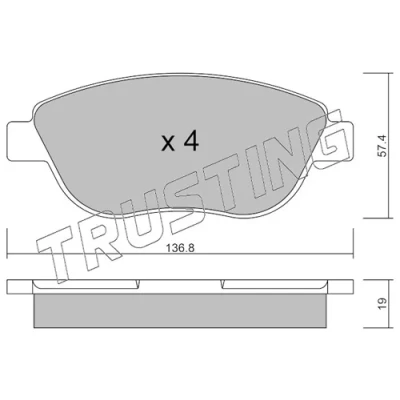 Imagen de TRUSTING 331.1 Juego de pastillas freno excl. contacto avisador desgaste, no preparado para indicador desgaste CITROËN: Xsara Hatchback