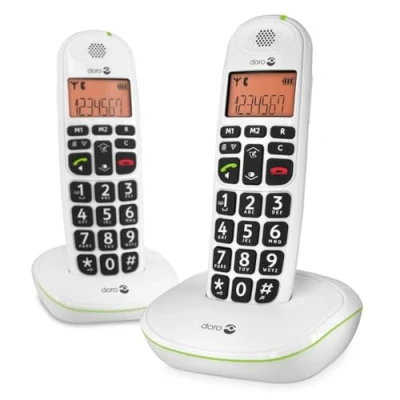 Imagen de Doro PhoneEasy 100w duo Teléfono fijo digital (inalámbrico), color blanco