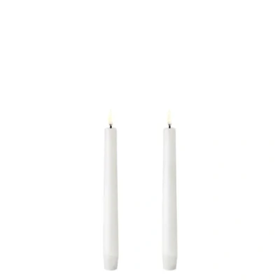 Imagen de UYUNI Lighting Vela LED cónica sin llama falsa a pilas con 3D parpadeante, blanco nórdico, 2,3 x 20 cm