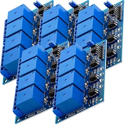 Imagen de AZDelivery 5 x 4 Canales Modulo Rele 5V con Optoacoplador Low Level Trigger Compatible Arduino E Book Incluido!