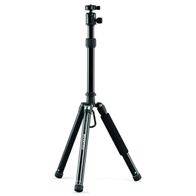 Imagen de Cullmann 52527 Trípode de Viaje móvil Neomax 260 con Soporte para Smartphone (Altura extensión 128 cm, tamaño Embalaje 28,5cm, Capacidad Carga 3kg, Peso 714g) Negro