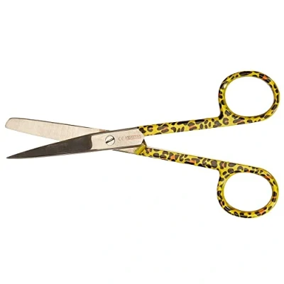 Imagen de GIMA ref. 20529 Tijeras de vendaje acero inoxidable y punta recta con puntas alternas para enfermería uso medical, accesorio del botiquín primeros auxilios, 14 cm, fantasía huellas