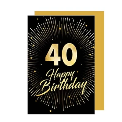 Imagen de Edition Seidel Tarjeta de felicitación 40 cumpleaños con sobre para hombre y mujer (GZ345 SW023)