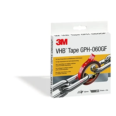 Imagen de 3M VHB Cinta Adhesiva GPH 060GF diseñadas para crear uniones duraderas y fiables unir materiales distintos a altas temperaturas 19 mm X 3 m, gris, espesor: 0.6mm (1 unidad)