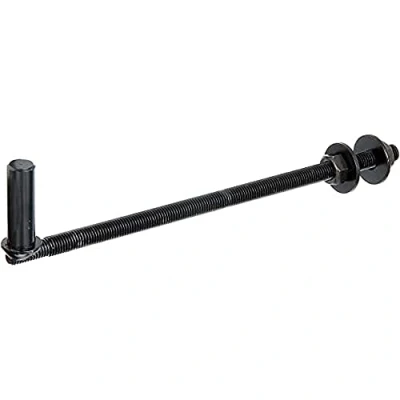 Imagen de Alberts 306861 Gozne para atornillar, En forma de J, postes, Barniz inmersión negro, Ø del entre eje 16 mm, Longitud 290 mm