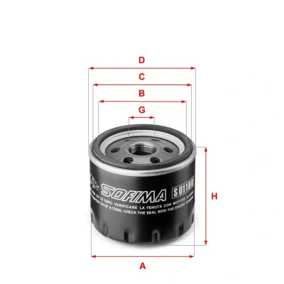Imagen de SOFIMA S 0110 R Filtro de aceite M 20 X 1,5 con válvula bloqueo retorno enroscable FIAT: 500 Hatchback, BRAVO 2, Doblo I Familiar