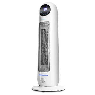 Imagen de Cecotec Calefactor Baño Cerámico Ready Warm 10100 Smart Ceramic. Vertical, 2000 W, Termostato Regulable, Oscilación, Pantalla LED, Protección sobrecalentamiento y antivuelco, Mando