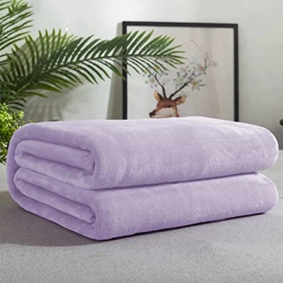 Imagen de GREATOYAR Manta de Franela para Sofá, Cama, Mascotas, Mantas Ligeras, Extra Cálido, Sobrecama, Caliente, Transpirable Invierno, Color Lavanda, 130X160cm