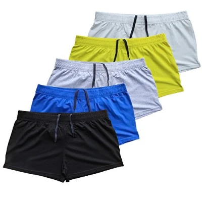 Imagen de Muscle Alive Hombres Gimnasio Culturismo Rutina de Ejercicio Men Pantalones Cortos Algodón Style A Negro+Azul+Gris+Blanco+Amarillo,No Pockets L