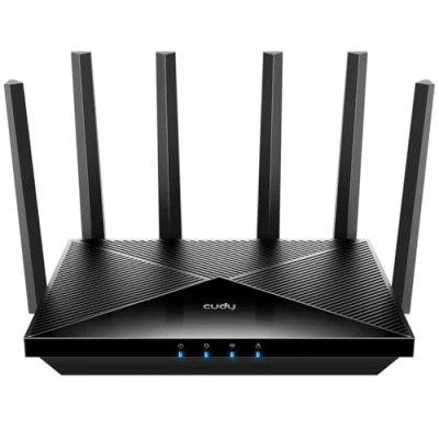 Imagen de Cudy Router Wi Fi 7 BE11000 de Triple Banda, 6 transmisiones 10 Gbps, 4 Puertos 2.5 G, hasta 11000 Mbps, Servidor y Cliente VPN, aplicación Malla, Antenas Alta Ganancia, WR11000