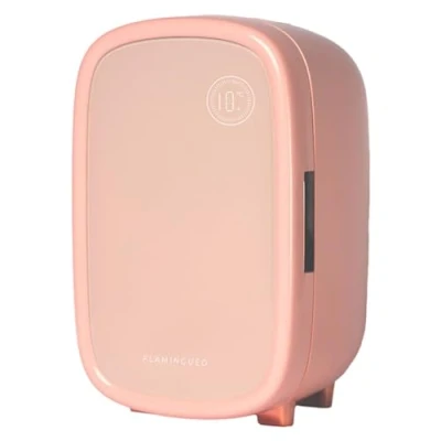 Imagen de Flamingueo Nevera Pequeña 12L Mini con Luz Interior, Para Cosméticos, 12V/220V Función Frío, Neveras Habitación, Fridge