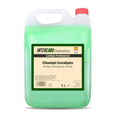 Imagen de Intercabo Garrafa de 5 Litros Champú Eucalipto Shampoo natural 5L Champu para Hospedajes todo tipo cabello