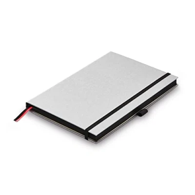Imagen de Lamy Paper Blanco Cuaderno tapa dura A5 810 Formato DIN (145 x 210 mm) en aspecto metálico cepillado sin rayas, 192 páginas y cierre elástico
