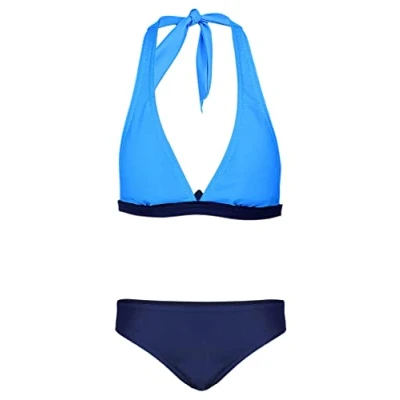Imagen de Aquarti Conjunto de Bikini para Niñas Bustier Breve Traje Baño Dos Piezas, 038C Sirena Violeta/Púrpura, 140