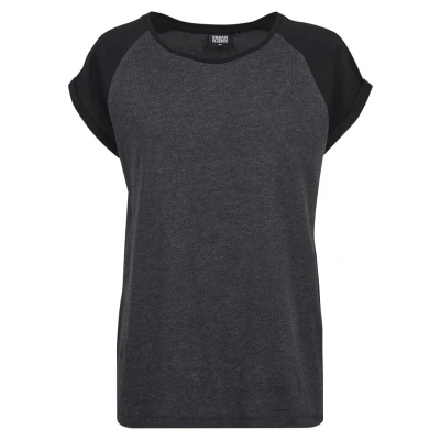 Imagen de Urban Classics Contrast Raglan Camiseta estampada, Mujer, Talla: 3XL, Charcoal/black