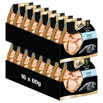 Imagen de Sheba Filetes Comida húmeda para Gatos en la cáscara con Pescado Blanco sostenible 16 x 60 g (16 Unidades)