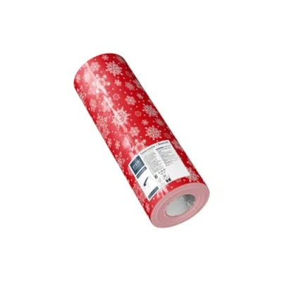 Imagen de Paw Camino de Mesa Papel Airlaid (40 x 2400 cm) I Decoración para Inverno, Navidad Cinta Copos Nieve, Rojo Snowflakes Red