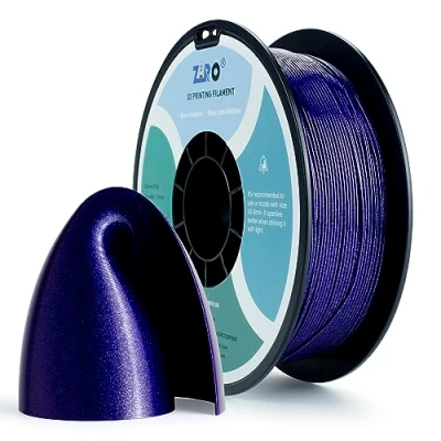 Imagen de Filamento de impresora 3D ZIRO PLA Diamant Series 1.75 1KG (2.2lbs), precisión dimensional +/ 0.05mm,Azul