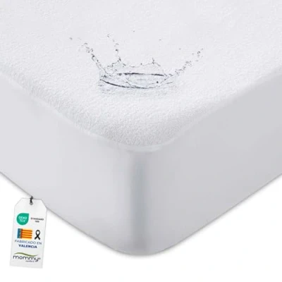 Imagen de MOMMY CONFORT Protector Colchon 150 Impermeable y Transpirable de Rizo, Funda 150x190 Cubre Lavable, Elastico, Ajustable, Super Absorbente Fabricado en Valencia