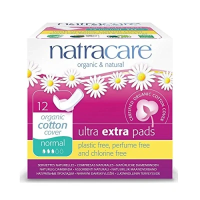 Imagen de Natracare Compresas Ultra Extra con Alas Producto Natural Ideal para Flujo Menstrual Medio o Menos Abundante Pieles Sensibles Absorbentes y Finas Aptas Veganos 12