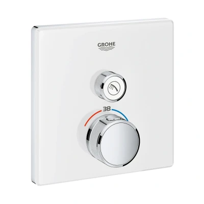Imagen de Grohe 29153LS0 Grohtherm Smartcontrol Termostato Cuadrado con cristal blanco, 1 Chorro Regulable, Moon White