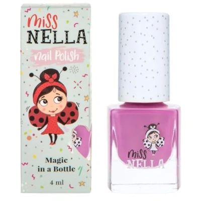 Imagen de Miss Nella LITTLE POPPET Esmalte de uñas especial morada para niños, con fórmula despegable, a base agua y sin olor