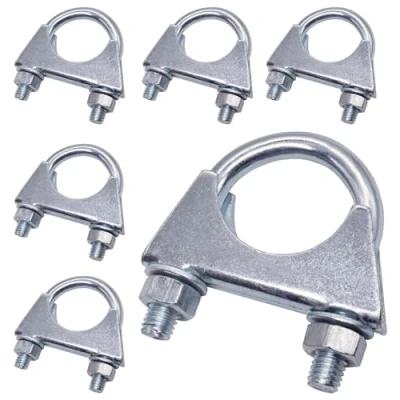 Imagen de SKIR&#039;CO (6 piezas) abrazaderas para tubos de 32 mm diámetro, con perno en U, soportes galvanizados