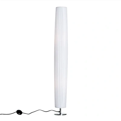 Imagen de HOMCOM Lámpara de Pie Moderna con 2 Luces E27 40W y Pulsador Base Acero Inoxidable 120cm Color Blanco