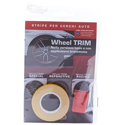 Imagen de 4R Quattroerre.it 10362 Wheel Trim Tiras adhesivas Racing con Aplicador para Llantas de Coche, Amarillo, 5 mm x 6 mt