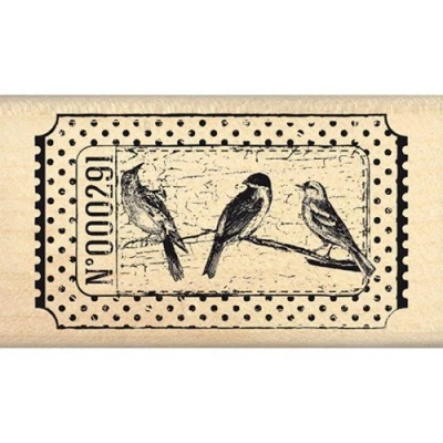 Imagen de Florilèges Diseño FD 114.038 Tampon Scrapbooking entradas Birds Beige 4 x 7 2,5 cm