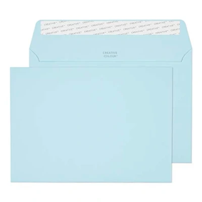 Imagen de Blake Creativo Color C5 162 x 229 mm Monedero Pelar y sello del sobre Algodón Azul (paquete de 25)