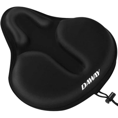 Imagen de DAWAY C9 cómoda funda para asiento de bicicleta ejercicio, extra grande, espuma ancha y gel acolchado silla montar mujeres hombres, ciclismo interior, suave