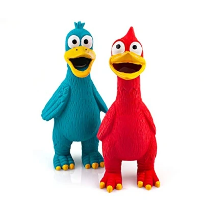 Imagen de Chiwava Juguete de látex para Perros Que grazna Juego Interactivo Squeak Chicken Duck medianos Grandes Multicolor