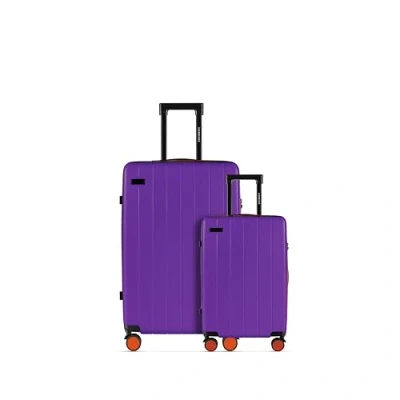 Imagen de ETERNITIVE Juego de 2 Maletas Pequeña y Grande I Rígidas Viaje ABS Tamaño: 55 &amp; 75,5 cm con Cerradura TSA Ruedas 360I Equipaje Mano 37L 99L Morado