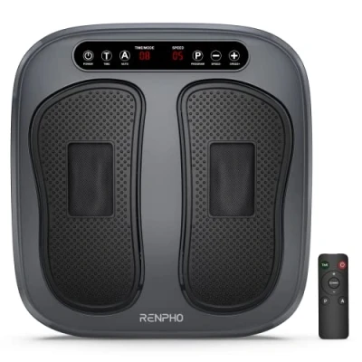 Imagen de RENPHO Masajeador de pies con vibración, eléctrico shiatsu acupresión, mando a distancia, panel táctil, 2 programas y 3 modos automáticos