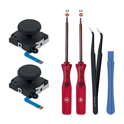 Imagen de Tolesum Switch Joystick Reemplazo 3D Analog Joycon para NS Switch/Switch OLED Joycon/Switch Lite con Kit de Herramientas Reparación Negro